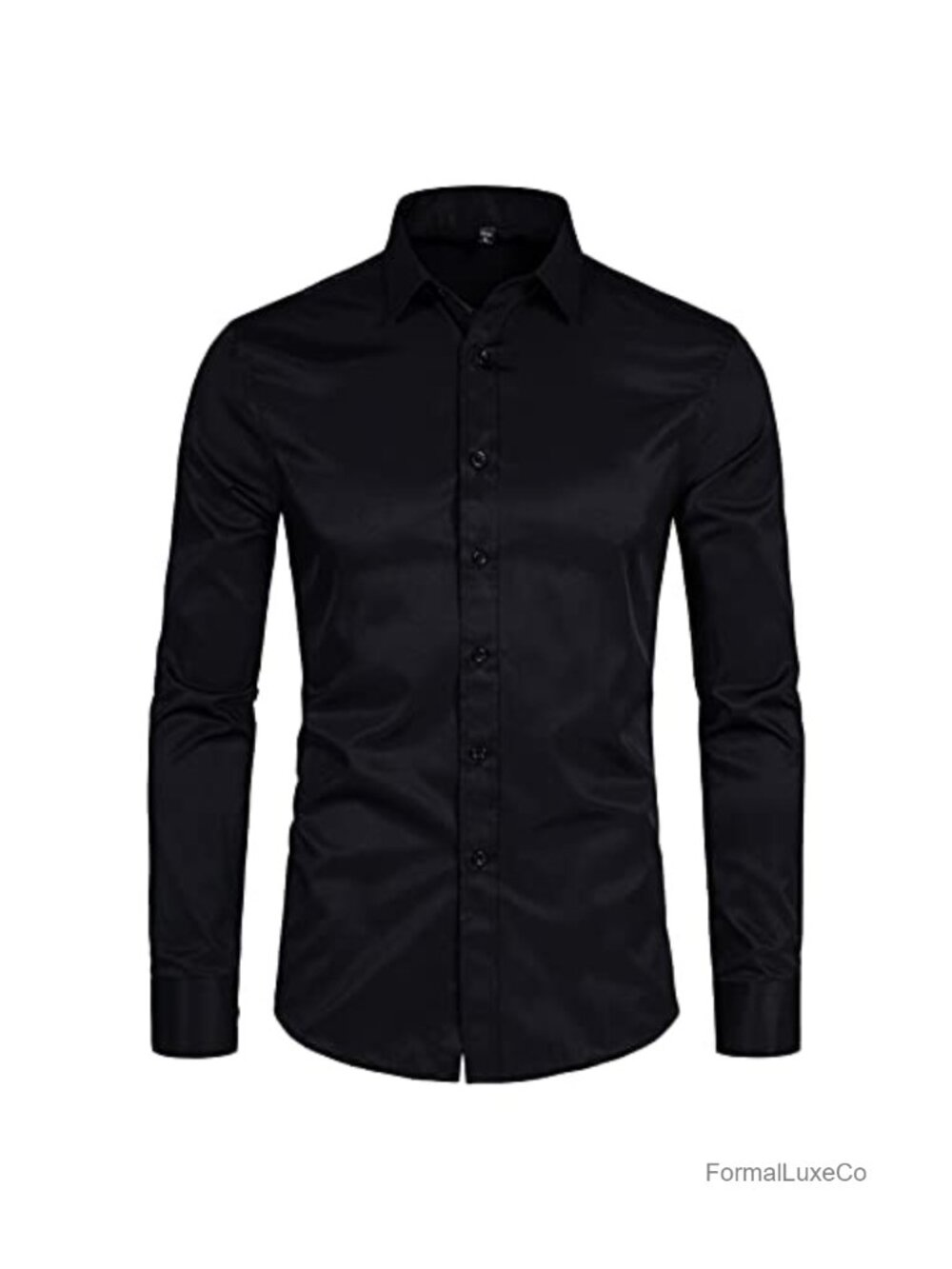 Men's Slim Fit Stretch Long Sleeve Button-Down Dress Shirt Formal